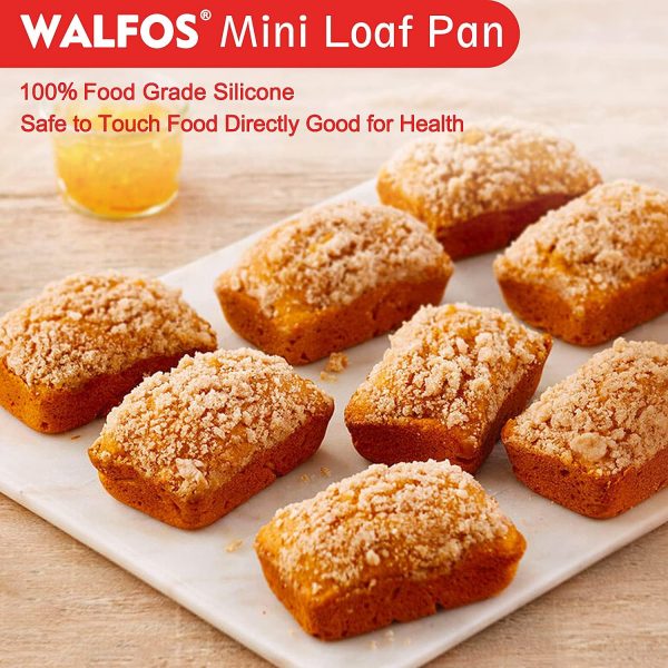 Walfos Silicone Mini Loaf Pan Oven Microwave Safe-7