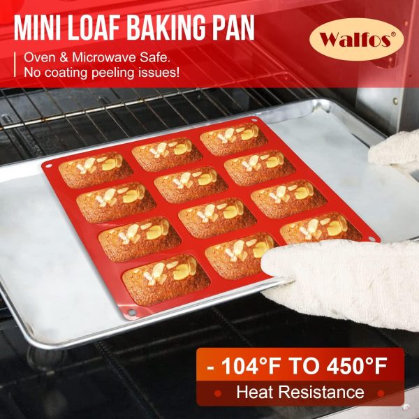 Walfos Silicone Mini Loaf Pan Nonstick Dishwasher Safe-4