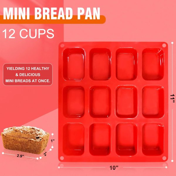 Walfos Silicone Mini Loaf Pan Nonstick Dishwasher Safe-1