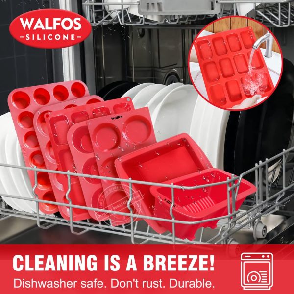 Walfos Silicone Mini Loaf Pan Nonstick Dishwasher Safe-7