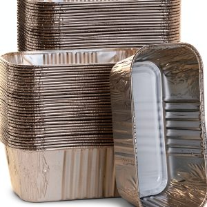 MOACOCK Aluminum Disposable Loaf Pans 50 Count Oven Safe-0