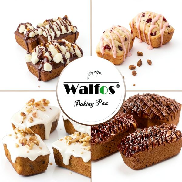 Walfos Silicone Mini Loaf Pan Flexible Non-Stick Baking-5