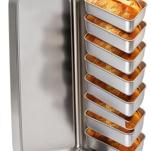 E-far Stainless Steel Loaf Pan Non-toxic Dishwasher Safe-0