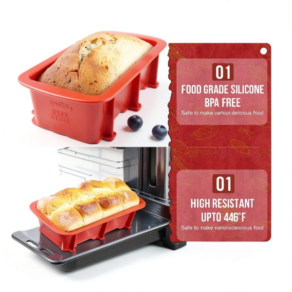 Walfos Silicone Loaf Pan Nonstick Large 2 Pack-3
