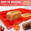 Walfos Silicone Mini Loaf Pan Nonstick Dishwasher Safe-2