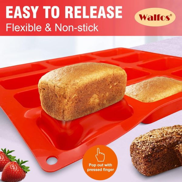 Walfos Silicone Mini Loaf Pan Nonstick Dishwasher Safe-2
