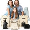 HIIMALEX Wooden Bunny Castle Multi‑Story Habitat-4