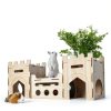 HIIMALEX Wooden Bunny Castle Multi‑Story Habitat-8