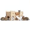 HIIMALEX Wooden Bunny Castle Multi‑Story Habitat-6