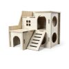 Wooden Hamster House lenpestia Double Layer-4