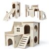 Wooden Hamster House lenpestia Double Layer-3
