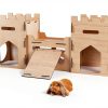 HIIMALEX Wooden Bunny Castle Multi‑Story Habitat-2