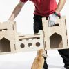 HIIMALEX Wooden Bunny Castle Multi‑Story Habitat-7