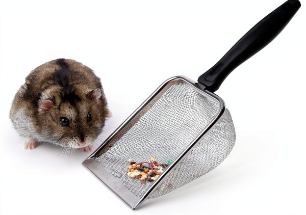 Niteangel Stainless Steel Hamster Mesh Scoop 6.4x2.3in Litter Shovel-0