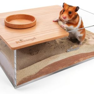 Sand Bath Box Niteangel Acrylic Hamster Habitat Transparent Half Lid-0