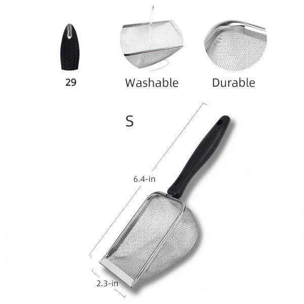 Niteangel Stainless Steel Hamster Mesh Scoop 6.4x2.3in Litter Shovel-1