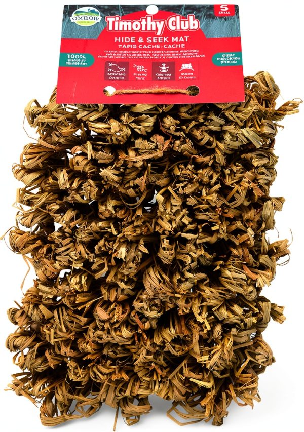 Timothy Hay Chew Mat Small Pack of 1 Khaki Brown by Oxbow-0