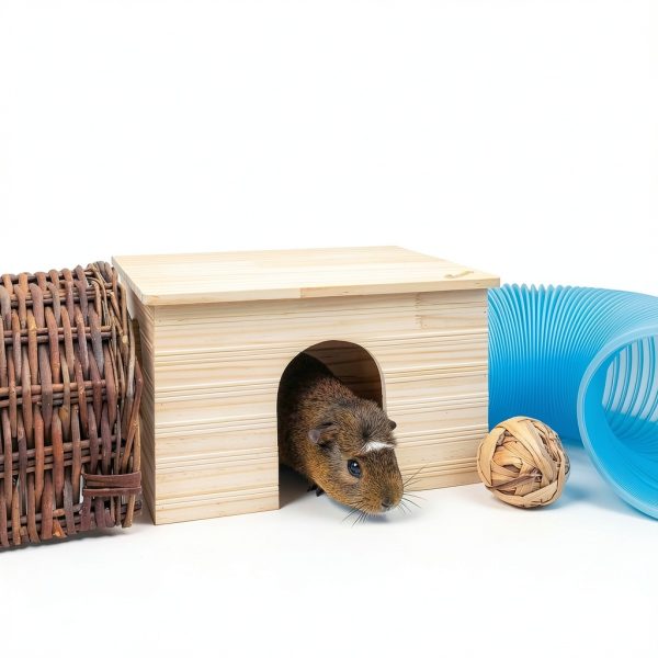 Guinea Pig Hideout Niteangel Solid Wood HIPCHEW100 Large Shelter-1
