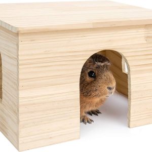 Guinea Pig Hideout Niteangel Solid Wood HIPCHEW100 Large Shelter-0