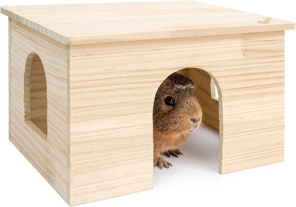 Guinea Pig Hideout Niteangel Solid Wood HIPCHEW100 Large Shelter-0