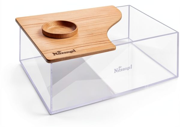 Sand Bath Box Niteangel Acrylic Hamster Habitat Transparent Half Lid-4