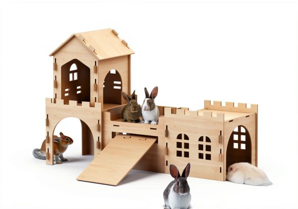 TankMatDecor Extra Large Dual Layer Rabbit Hideout Model RH-01 with-3