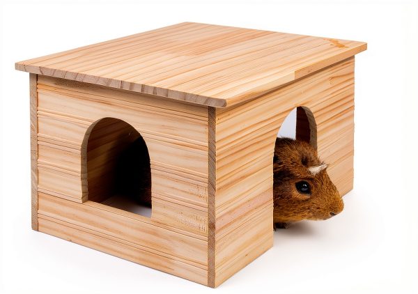 Guinea Pig Hideout Niteangel Solid Wood HIPCHEW100 Large Shelter-2