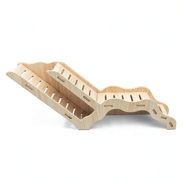 kcrygogo Solid Beech Small Animal Habitat Ladder Tunnel Enrichment Set-3