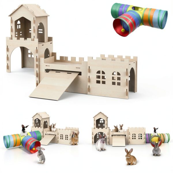 TankMatDecor Extra Large Dual Layer Rabbit Hideout Model RH-01 with-4